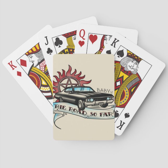 Cartas de póquer Impala del 67 negras (Reverso)