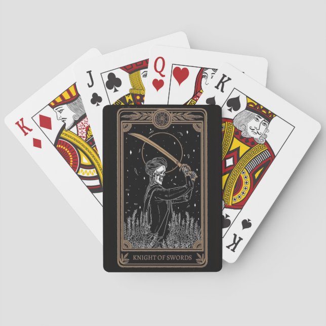 Cartas de póquer místicas Caballero de Espadas Tar (Reverso)