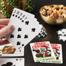 Cartas de póquer Premium Navideñas Muñeco de Nieve