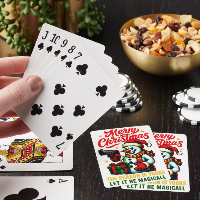 Cartas de póquer Premium Navideñas Muñeco de Nieve (In Situ)