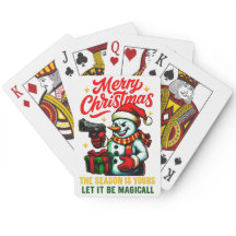 Cartas de póquer Premium Navideñas Muñeco de Nieve