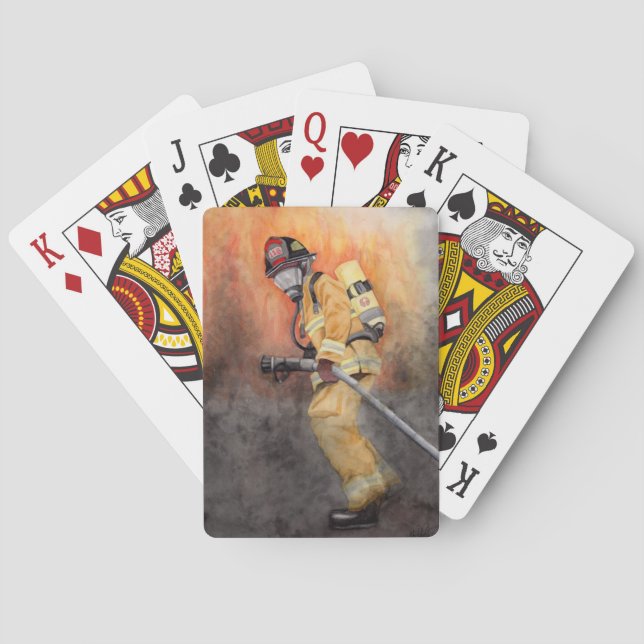 Cartas de póquer regalo para papá bombero (Reverso)