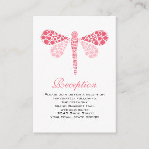 Cartas de recepción de bodas con libélula rosa y b