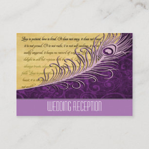 Cartas de recepción de bodas de pavo real morado
