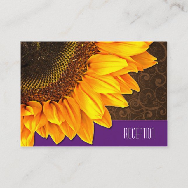 Cartas de recepción de casamiento de girasol vinta (Anverso)