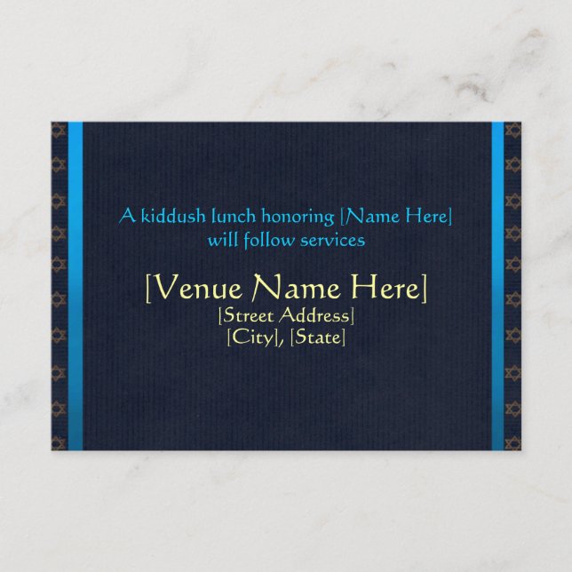 Cartas de recepción de Mitzvah Bar personalizado (Anverso)