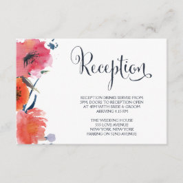 Cartas de recepción de nuez acuarela con flores