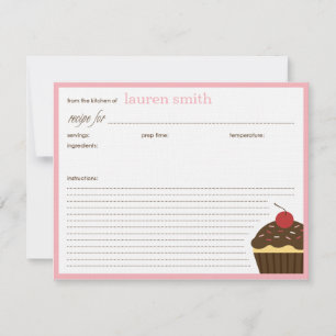Cartas de recetas personalizadas de pastelitos mod