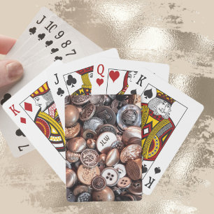 Cartas de reproducción clásicas con botones metáli