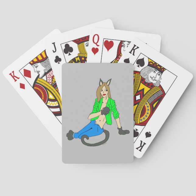 cartas de reproducción clásicas de catgirl (Reverso)