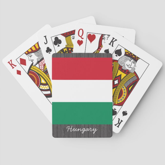 Cartas de reproducción con bandera de Hungría (Reverso)