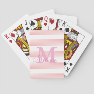 Cartas de reproducción de bandas rosadas de monogr