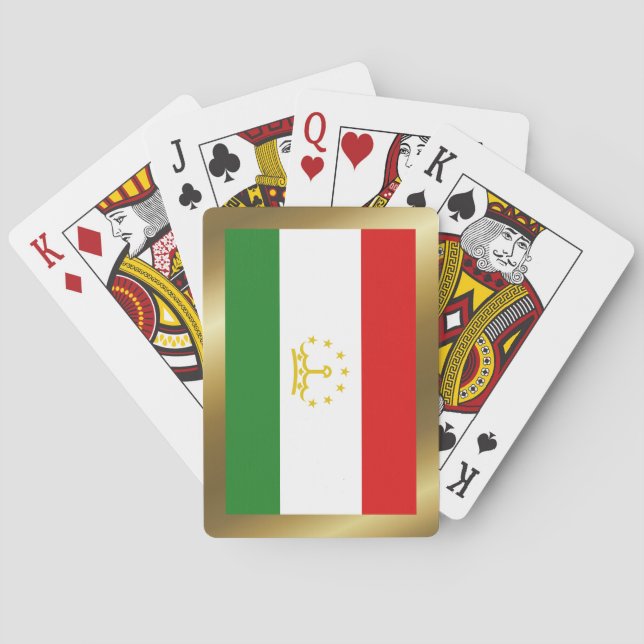 Cartas de reproducción de bandera de Tayikistán (Reverso)