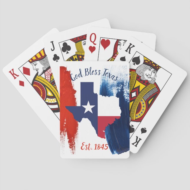 Cartas de reproducción de bandera de Texas (Reverso)