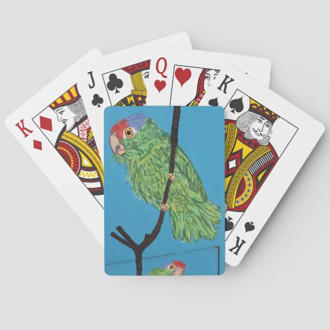 cartas de reproducción de loro verde (Reverso)