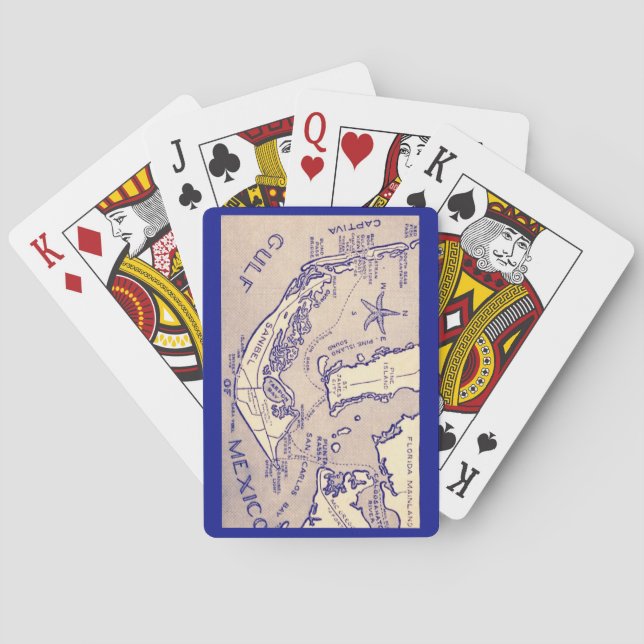 Cartas de reproducción de mapas de Sanibel Captiva (Reverso)