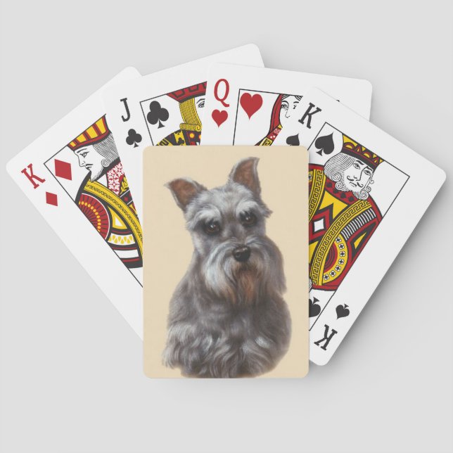 Cartas de reproducción de perro Schnauzer (Reverso)