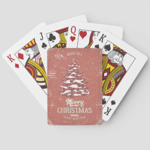 Cartas de reproducción de pino de nieve de Navidad