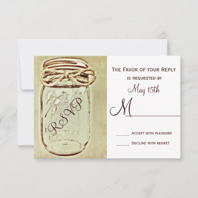 Cartas de respuesta de Mason Jar Rustic Country We (Anverso)