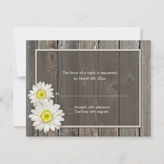 Cartas de respuesta RSVP de la boda de la marea de (Anverso)