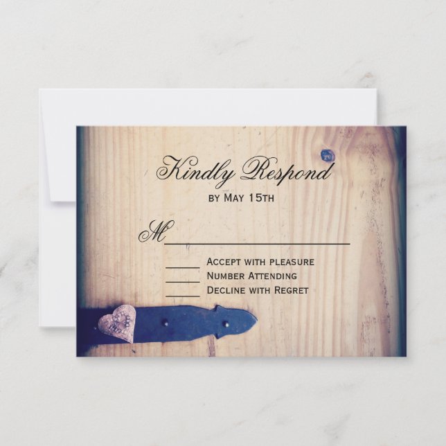 Cartas de respuesta RSVP de la boda rústica de mar (Anverso)