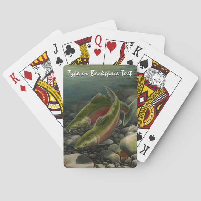 Cartas de Salmon Personalizado de pesca (Reverso)