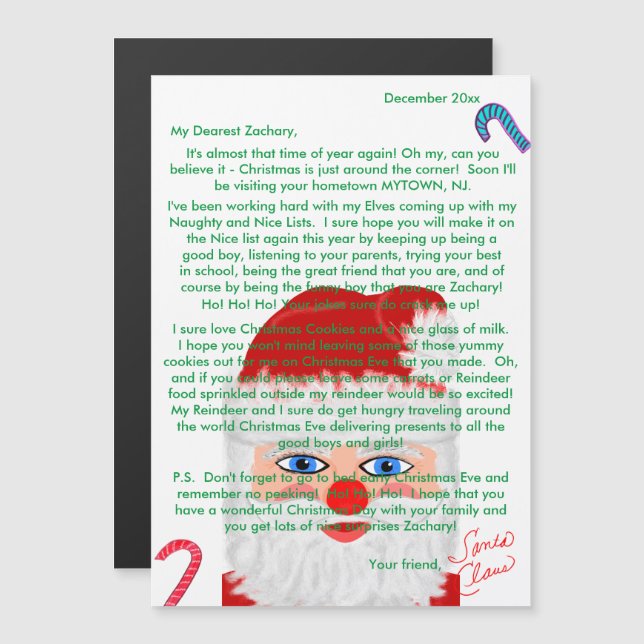 Cartas de Santa Personalizada (Anverso/Reverso)