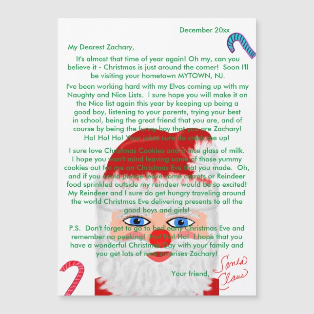 Cartas de Santa Personalizada (Anverso)