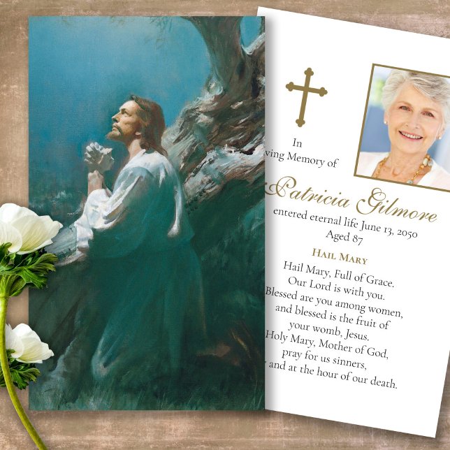Cartas de simpatía de la oración de Cristo por pér (catholic, religious, celebration of life, in loving memory of, prayer cards for bereavement)