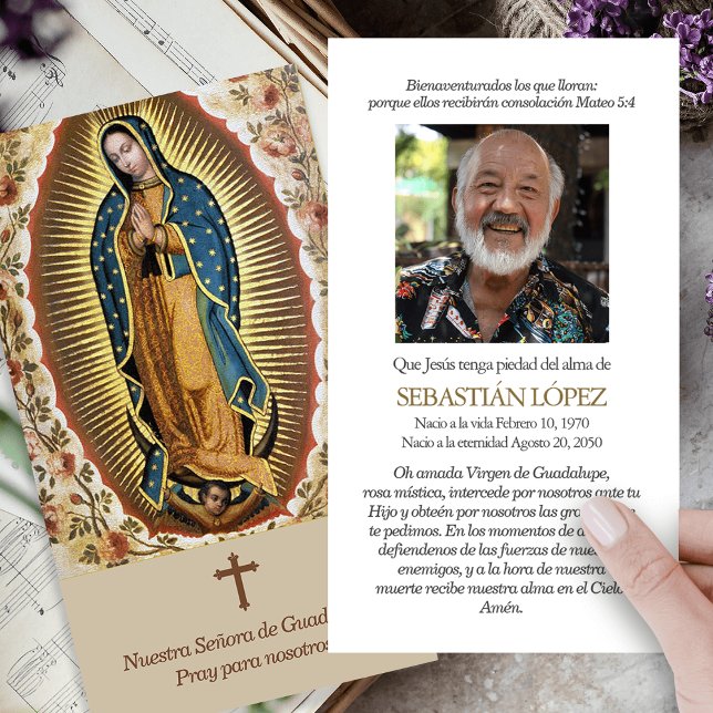 Cartas de simpatía de la oración de los funerales  (catholic, religious, celebration of life, in loving memory of, prayer cards for bereavement )