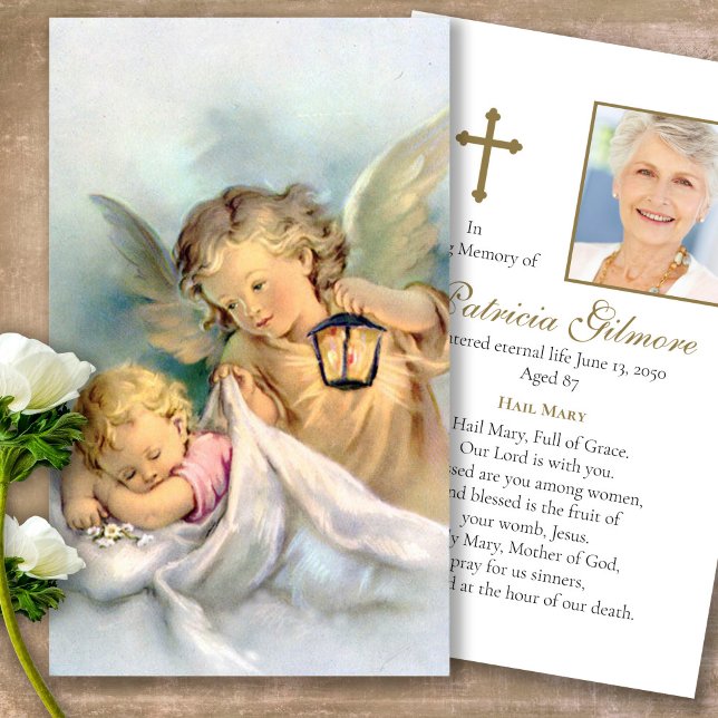 Cartas de simpatía de la oración de los funerales  (catholic, religious, celebration of life, in loving memory of, prayer cards for bereavement)