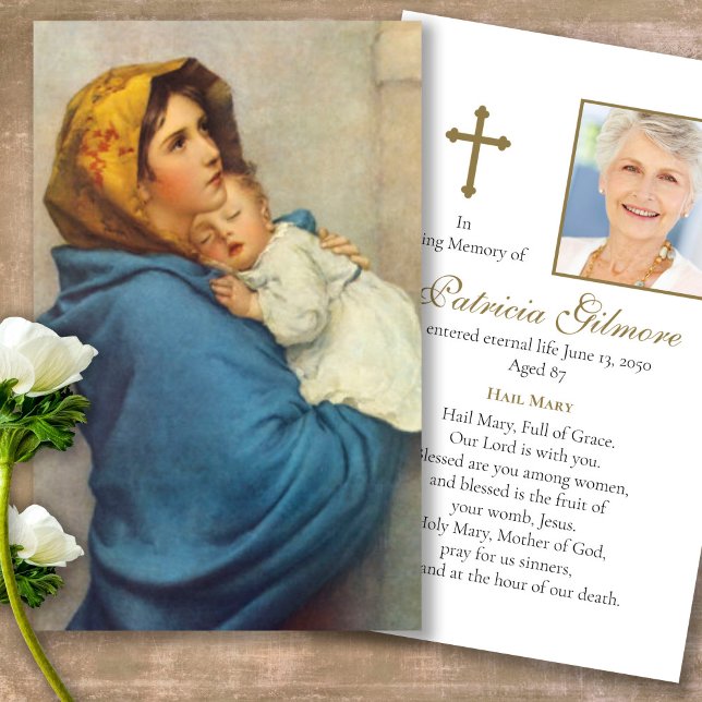 Cartas de simpatía de la oración de Madonnina (Forever in our hearts, celebration of life, in loving memory of, prayer cards for bereavement)