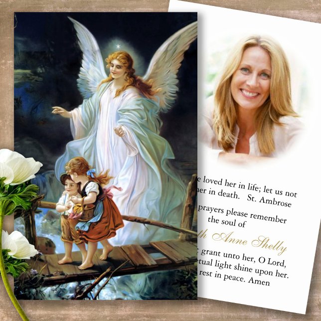 Cartas de simpatía de la oración del Ángel de la P (catholic, religious, celebration of life, in loving memory of, prayer cards for bereavement)
