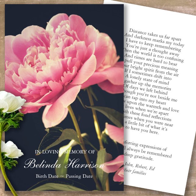 Cartas de simpatía de la oración del funeral de Pe (Forever in our hearts, celebration of life, in loving memory of, prayer cards for bereavement)