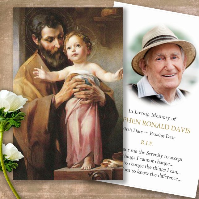 Cartas de simpatía de la oración del funeral de Sa (catholic, religious, celebration of life, in loving memory of, prayer cards for bereavement)