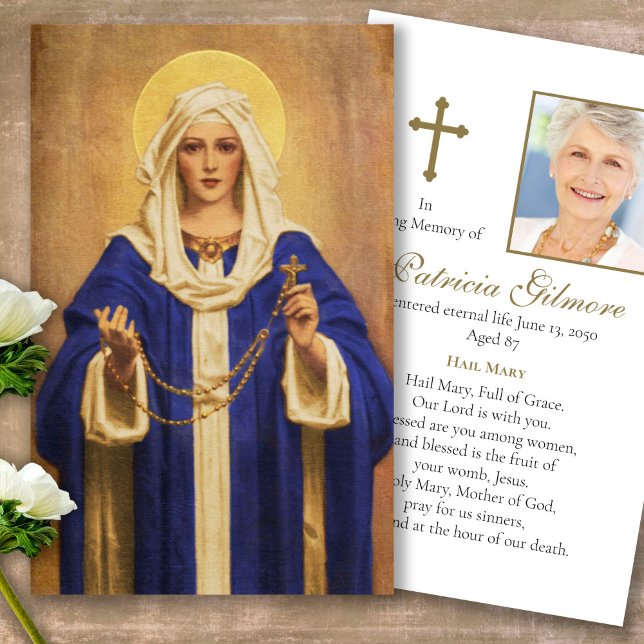 Cartas de simpatía de la Sagrada Oración del Rosar (catholic, religious, celebration of life, in loving memory of, prayer cards for bereavement)