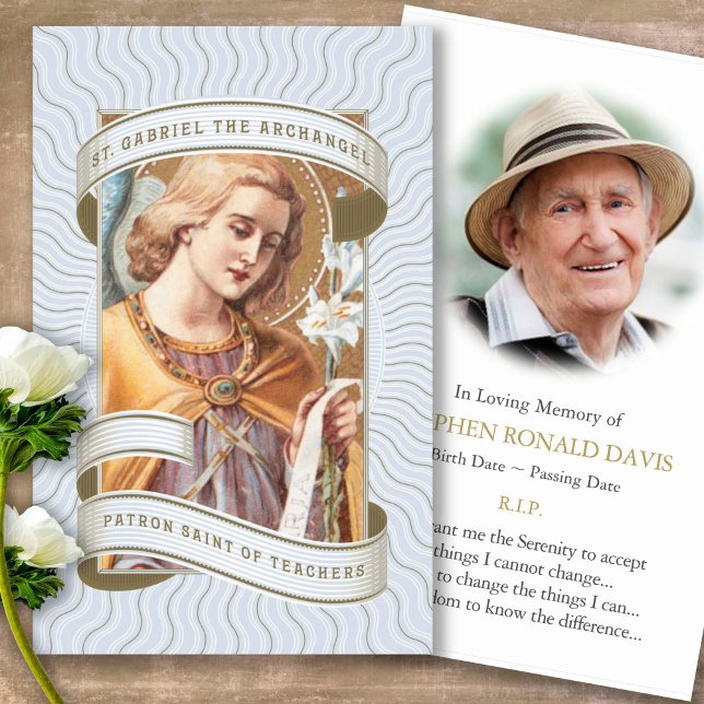 Cartas de simpatía de St Gabriel (catholic, religious, celebration of life, in loving memory of, prayer cards for bereavement)
