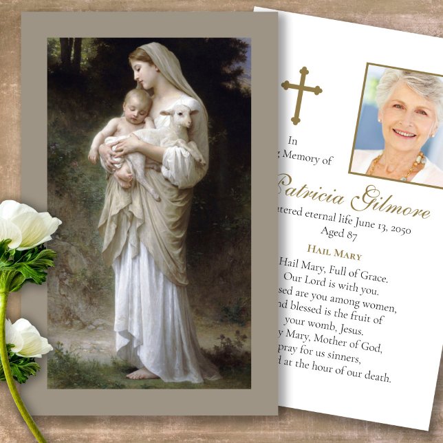 Cartas de simpatía por la oración de la madre (catholic, religious, celebration of life, in loving memory of, prayer cards for bereavement)