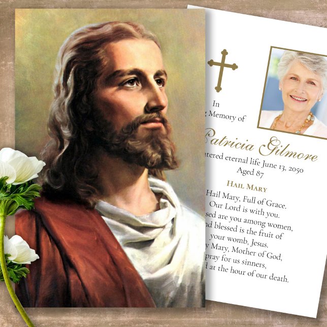 Cartas de solidaridad de la oración de Jesucristo  (catholic, religious, celebration of life, in loving memory of, prayer cards for bereavement)
