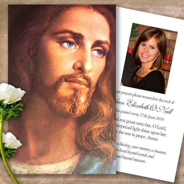 Cartas de solidaridad de la oración de Jesucristo  (catholic, religious, celebration of life, in loving memory of, prayer cards for bereavement)