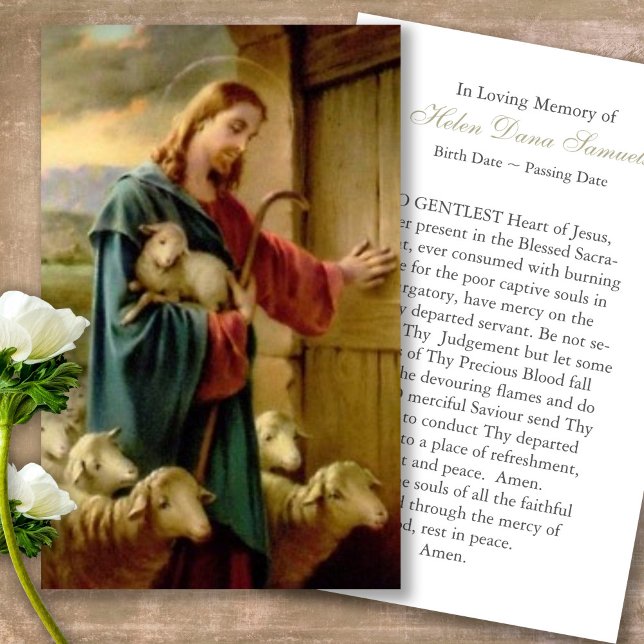 Cartas de solidaridad de oración de Dios funerario (catholic, religious, celebration of life, in loving memory of, prayer cards for bereavement)