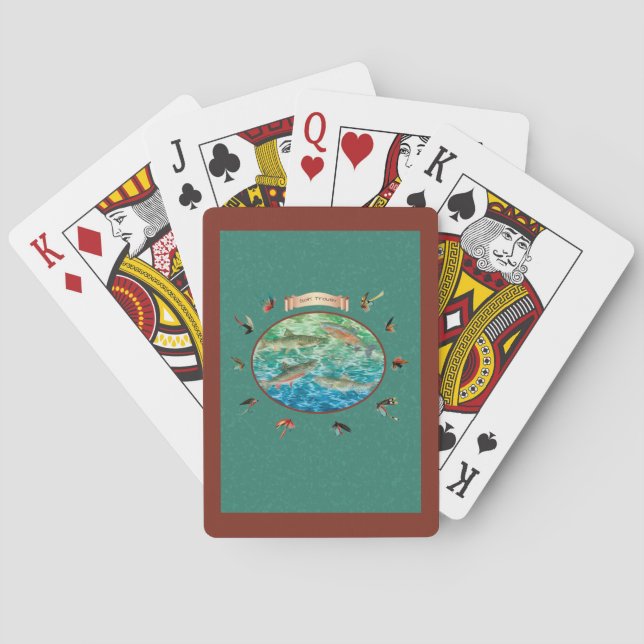 Cartas de Trucha Arcoíris y señuelos voladores (Reverso)