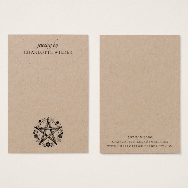 Cartas de visualización de collar de joyas rustica (Anverso y reverso)