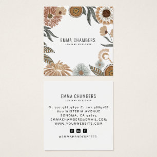 Cartas de visualización de cuadrado floral del Dis