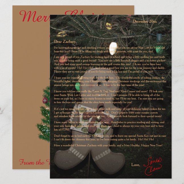 Cartas del árbol de Navidad del hombre de pan de S (Anverso / Reverso)