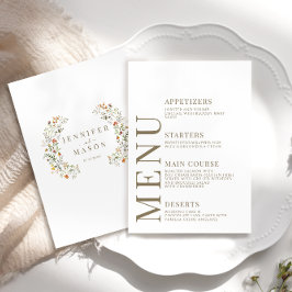 Cartas del menú de bodas del jardín del otoño nara