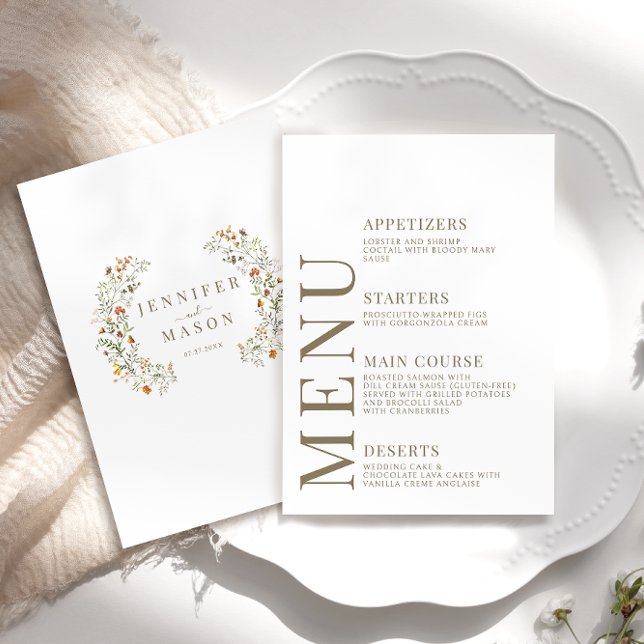 Cartas del menú de bodas del jardín del otoño nara (Subido por el creador)