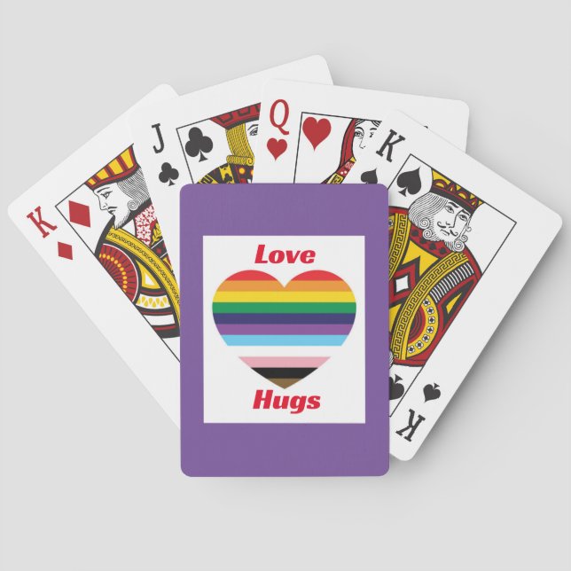 Cartas del Orgullo LGBTQ para jugar "abrazos de am (Reverso)