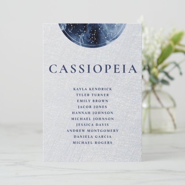 Cartas del plan de asiento azul grisáceo Celestial (Anverso de pie)