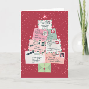 Cartas dobladas al árbol de navidad de Santa Claus